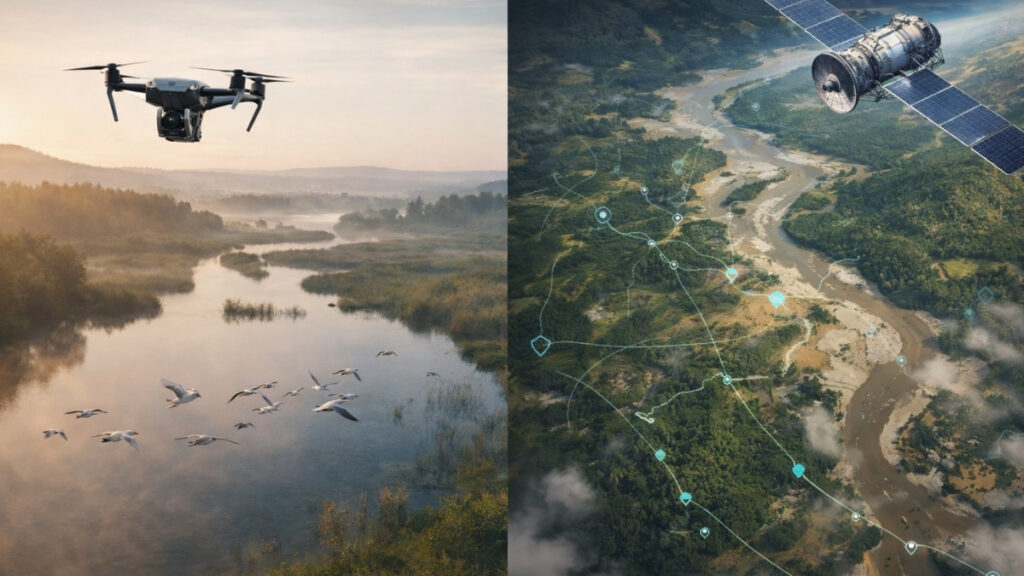 Drone vs Satellite for Wildlife Conservation | Monitoring, Ethics & Accuracy
